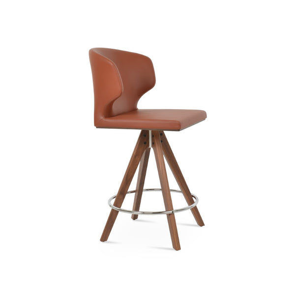 Soho Concept Avanos Swivel Barstools & Counterstools - Stylish Wood Design, 2-year Guarantee, 300 Lbs Support Walnut  Soho-concept-dining-chair-07362