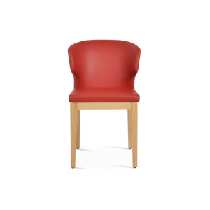 Soho Concept Amed Sled Wood Dining Chair - Elegant Beech Design, Soft Leatherette, 2-year Guarantee, 350 Lbs Capacity Natural,Ash,Red  Soho-concept-dining-chair-00113