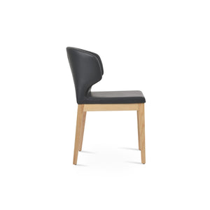 Soho Concept Amed Sled Wood Dining Chair - Elegant Beech Design, Soft Leatherette, 2-year Guarantee, 350 Lbs Capacity Natural,Ash,Grey  Soho-concept-dining-chair-00114