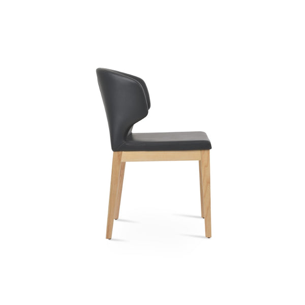 Soho Concept Amed Sled Wood Dining Chair - Elegant Beech Design, Soft Leatherette, 2-year Guarantee, 350 Lbs Capacity Natural,Ash,Grey  Soho-concept-dining-chair-00114