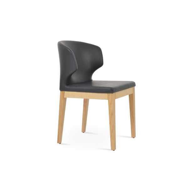 Soho Concept Amed Sled Wood Dining Chair - Elegant Beech Design, Soft Leatherette, 2-year Guarantee, 350 Lbs Capacity Natural,Ash,Grey  Soho-concept-dining-chair-00114