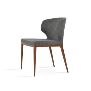 Soho Concept Amed Mw Dining Chair In Dark Grey Camira Blazer Wool - 10-year Guarantee, Stylish Walnut Base Dark Grey,Walnut  Soho-concept-dining-chair-00053
