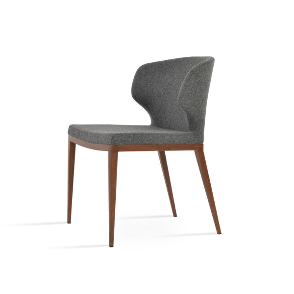 Soho Concept Amed Mw Dining Chair In Dark Grey Camira Blazer Wool - 10-year Guarantee, Stylish Walnut Base Dark Grey,Walnut  Soho-concept-dining-chair-00053