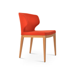 Soho Concept Amed Wood Dining Chair - Premium Camira Blazer Wool, 10-year Guarantee, Durable & Stylish Design Natural,Orange  Soho-concept-dining-chair-00039