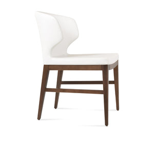 Soho Concept Amed Wood Dining Chair - Premium Leatherette, Solid Beech, 2-year Guarantee, Stylish Comfort & Stability Walnut,White  Soho-concept-dining-chair-00092
