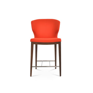 Soho Concept Amed Wood Barstools & Counterstools - Stylish Camira Blazer Wool Fabric With 10-year Guarantee! Orange  Soho-concept-dining-chair-10206