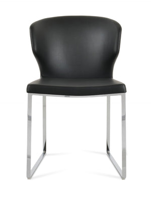 Soho Concept Amed Plus Chair - Elegant Leatherette Dining Chair With Chrome Finish, 2-year Guarantee, 350 Lbs Capacity Chrome,Black  Soho-concept-dining-chair-00089