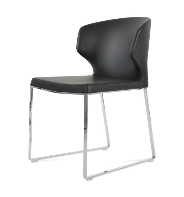 Soho Concept Amed Plus Chair - Elegant Leatherette Dining Chair With Chrome Finish, 2-year Guarantee, 350 Lbs Capacity Chrome,Black  Soho-concept-dining-chair-00089