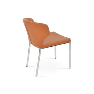 Soho Concept Amed Metal Dining Chair With Leatherette Seat – Modern Design, Chrome Base, 2-year Guarantee, Comfort Chrome  Soho-concept-dining-chair-00090