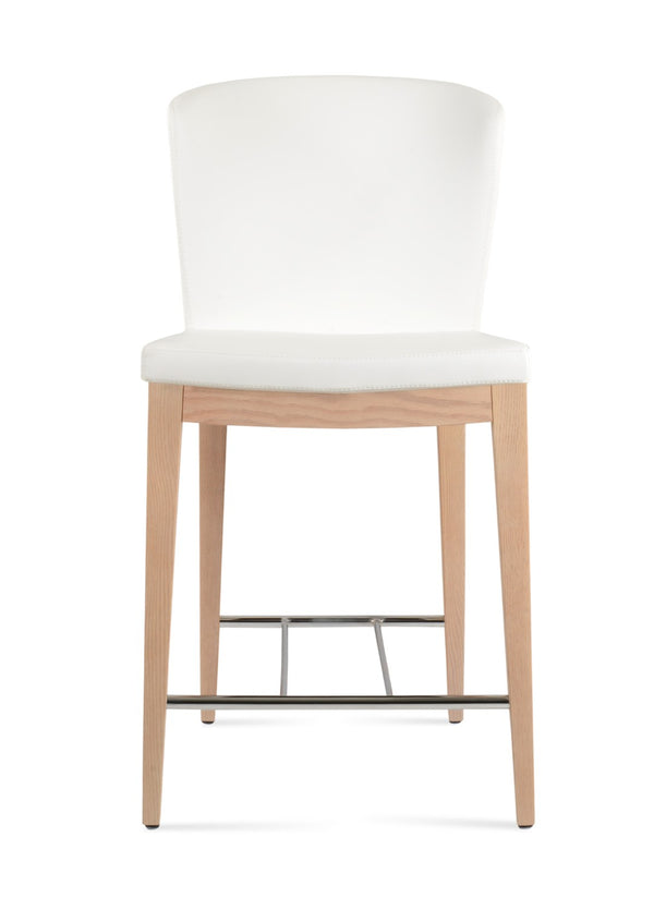 Soho Concept Amed Barstools & Counterstools - Durable Leatherette, Solid Wood, Brass Footrests, 2-year Guarantee Ash,Natural,Chrome,White  Soho-concept-dining-chair-10205