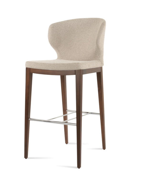 Soho Concept Amed Barstools & Counterstools - Stylish Solid Wood With Elegant Fabrics & 10-year Guarantee Choice Walnut,Beige  Soho-concept-dining-chair-06579