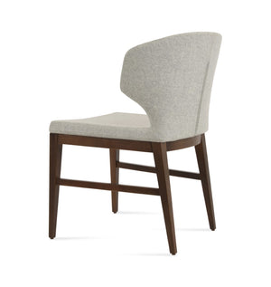 Soho Concept Amed Wood Dining Chair In Camira Blazer Wool - Durable, Stylish, 10-year Guarantee, Walnut Finish Walnut,Silver  Soho-concept-dining-chair-00044