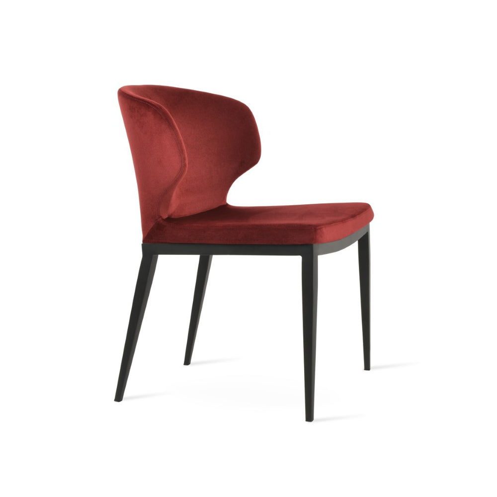 Soho Concept Amed Mw Dining Chair - Luxurious Boucle, Velvet & Nubuck - 10 Year Guarantee - Stylish Metal Base Black  Soho-concept-dining-chair-00063