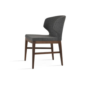 Soho Concept Amed Wood Dining Chair In Camira Blazer Wool - Durable, Stylish, 10-year Guarantee, Walnut Finish Walnut,Dark Grey  Soho-concept-dining-chair-00088