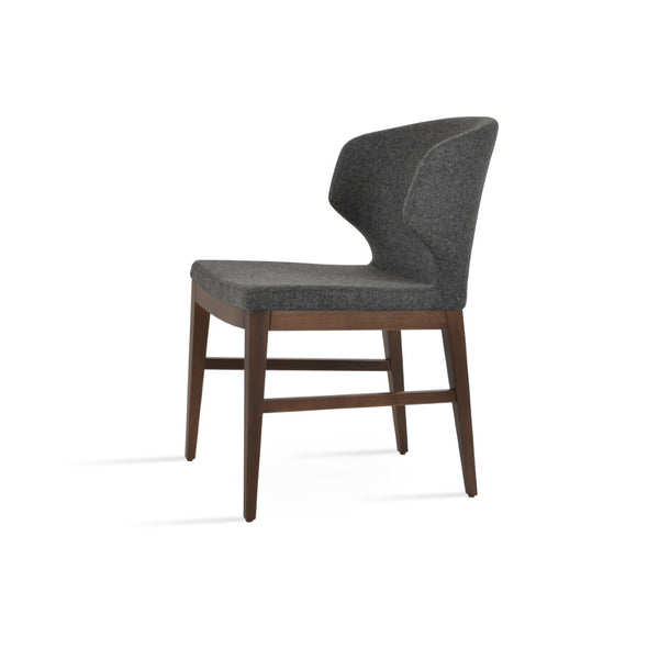 Soho Concept Amed Wood Dining Chair In Camira Blazer Wool - Durable, Stylish, 10-year Guarantee, Walnut Finish Walnut,Dark Grey  Soho-concept-dining-chair-00088