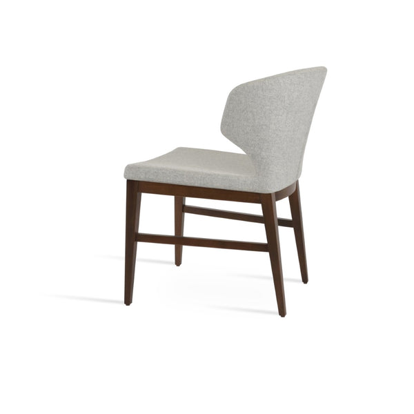 Soho Concept Amed Wood Dining Chair In Camira Blazer Wool - Durable, Stylish, 10-year Guarantee, Walnut Finish Walnut,Silver  Soho-concept-dining-chair-00085