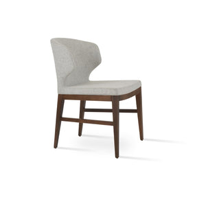 Soho Concept Amed Wood Dining Chair In Camira Blazer Wool - Durable, Stylish, 10-year Guarantee, Walnut Finish Walnut,Silver  Soho-concept-dining-chair-00085