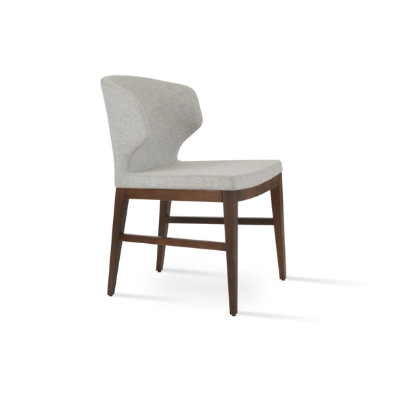 Soho Concept Amed Wood Dining Chair In Camira Blazer Wool - Durable, Stylish, 10-year Guarantee, Walnut Finish Walnut,Silver  Soho-concept-dining-chair-00085