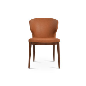 Soho Concept Amed Wood Dining Chair – Durable Leatherette Upholstery, Solid Wood Base, 2-year Guarantee, Modern Style Walnut  Soho-concept-dining-chair-00078