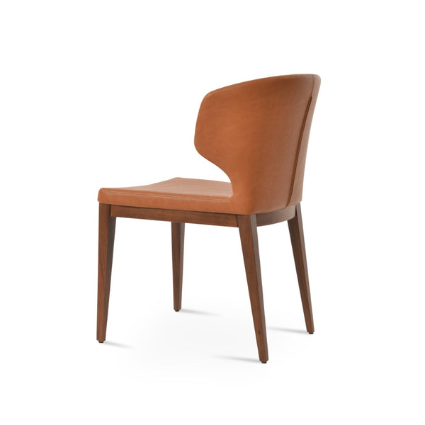 Soho Concept Amed Wood Dining Chair – Durable Leatherette Upholstery, Solid Wood Base, 2-year Guarantee, Modern Style Walnut  Soho-concept-dining-chair-00078