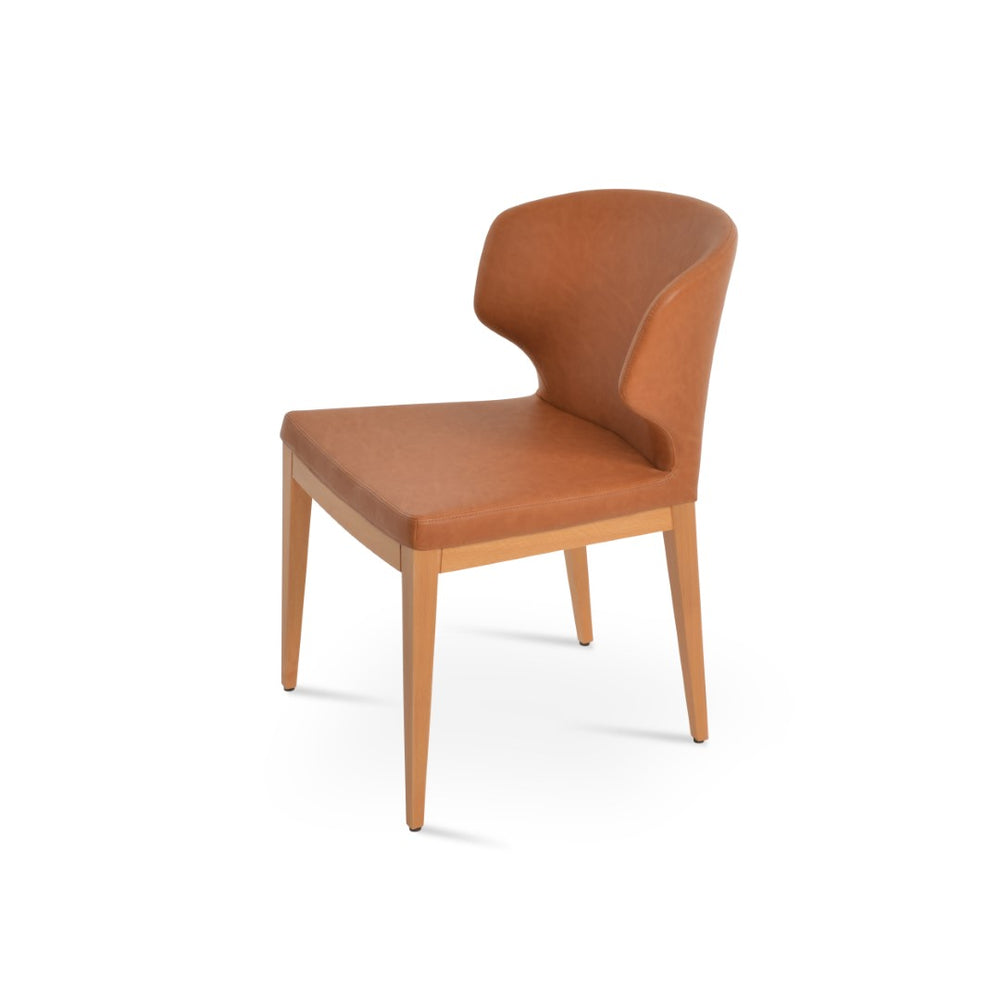 Soho Concept Amed Wood Dining Chair – Durable Leatherette Upholstery, Solid Wood Base, 2-year Guarantee, Modern Style Natural  Soho-concept-dining-chair-00079