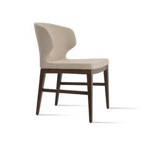 Soho Concept Amed Wood Dining Chair - Sophisticated Design With Premium Fabrics & 10-year Guarantee - Walnut Finish Beige,Walnut  Soho-concept-dining-chair-00080