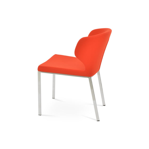 Soho Concept Amed Metal Dining Chair With Chrome Base, Premium Camira Wool Fabric, 10-year Guarantee, Modern Style Chrome,Orange  Soho-concept-dining-chair-00051