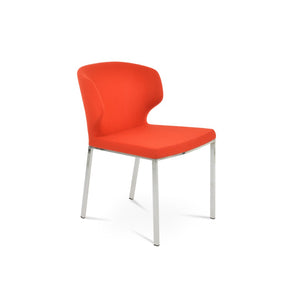 Soho Concept Amed Metal Dining Chair With Chrome Base, Premium Camira Wool Fabric, 10-year Guarantee, Modern Style Chrome,Orange  Soho-concept-dining-chair-00051