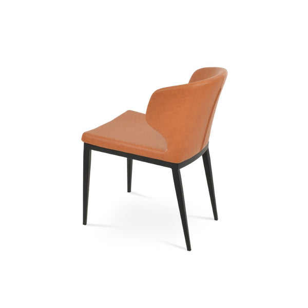 Soho Concept Amed Mw Dining Chair - Stylish Leatherette, Durable Metal Base, 2-year Guarantee, Soft Black Finish Black  Soho-concept-dining-chair-00055