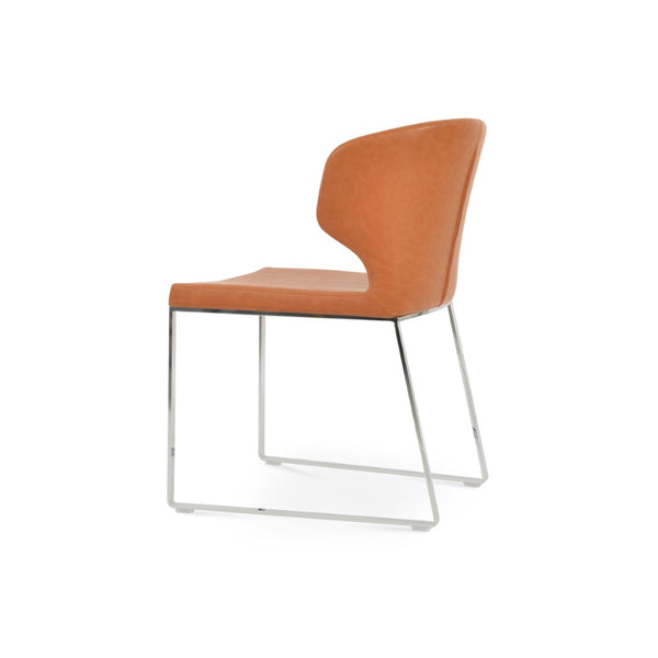 Soho Concept Amed Plus Chair - Elegant Leatherette Dining Chair With Chrome Finish, 2-year Guarantee, 350 Lbs Capacity Chrome  Soho-concept-dining-chair-00071