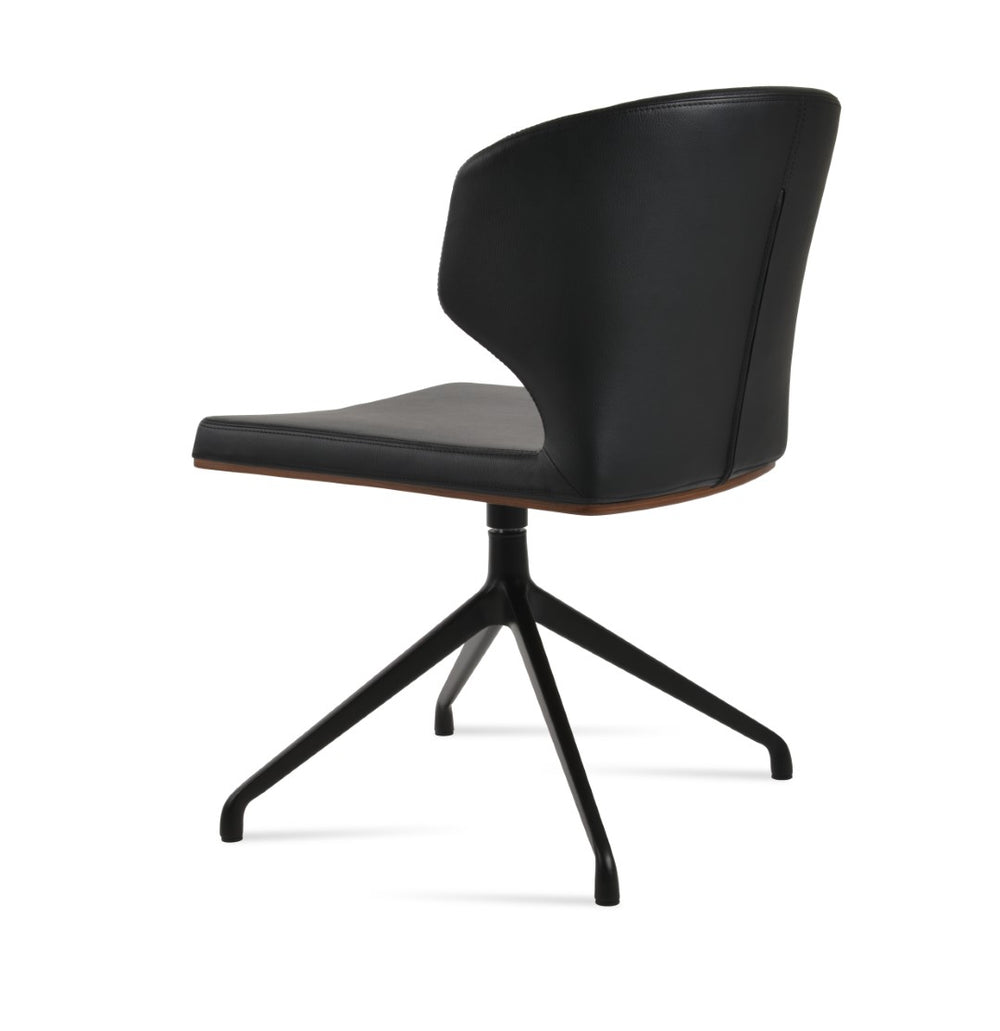 Soho Concept Amed Spider Dining Chair - Stylish Leatherette, Swivel Functionality, 2-year Guarantee, 400 Lbs Capacity Black  Soho-concept-dining-chair-00075