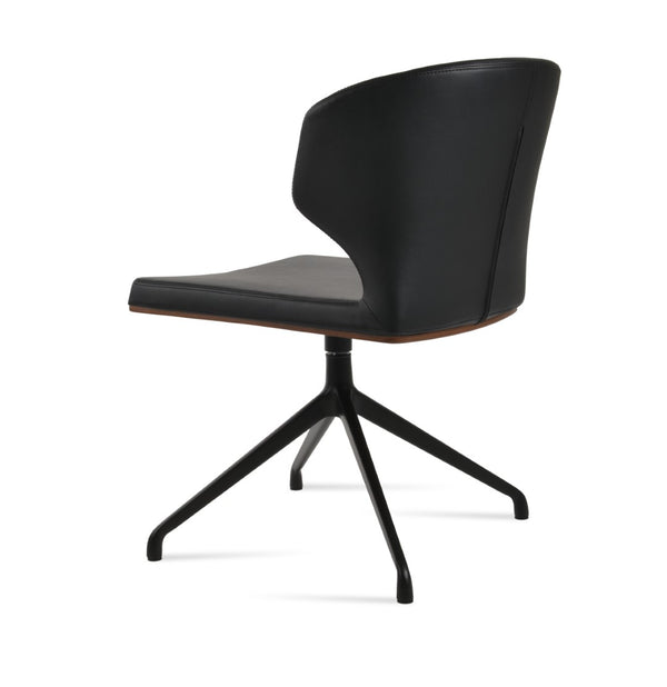 Soho Concept Amed Spider Dining Chair - Stylish Leatherette, Swivel Functionality, 2-year Guarantee, 400 Lbs Capacity Black  Soho-concept-dining-chair-00075