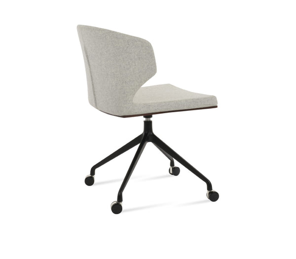 Soho Concept Amed Spider Dining Chair - Stylish Swivel With 10-year Guarantee, Camira Wool, 400 Lbs Capacity, Turkiye Silver  Soho-concept-dining-chair-00073