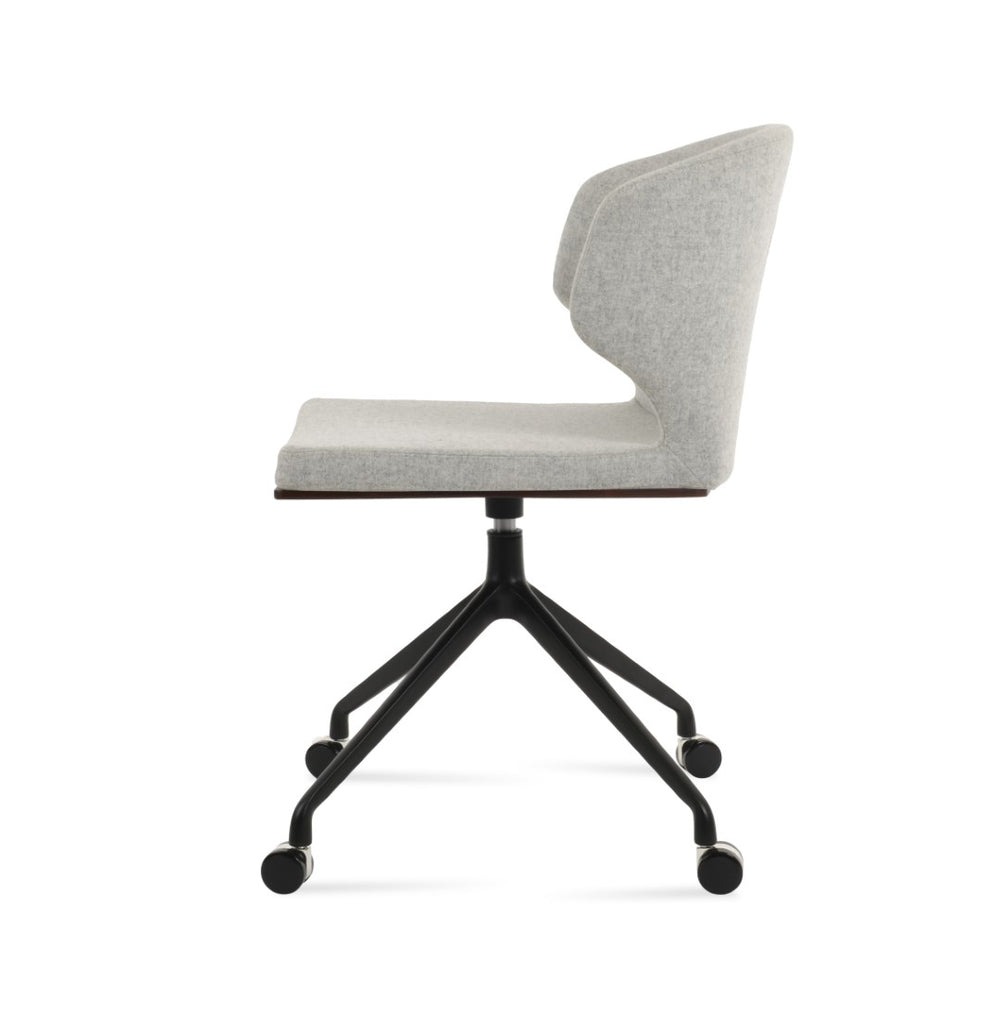 Soho Concept Amed Spider Dining Chair - Stylish Swivel With 10-year Guarantee, Camira Wool, 400 Lbs Capacity, Turkiye Silver  Soho-concept-dining-chair-00073