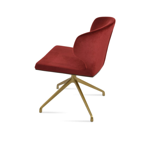 Soho Concept Amed Plus Spider Swivel Dining Chair - Stylish Boucle, Velvet, Nubuck Fabrics, 10-year Guarantee! Brass  Soho-concept-dining-chair-00074
