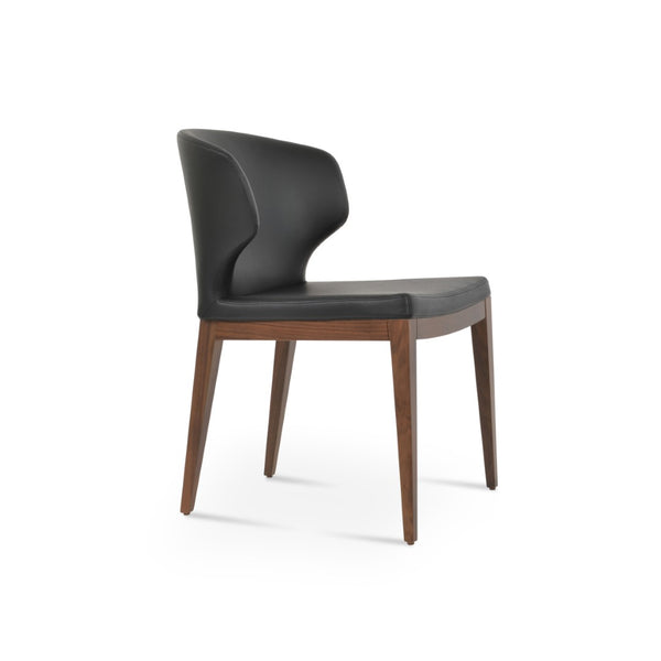 Soho Concept Amed Wood Dining Chair – Durable Leatherette Upholstery, Solid Wood Base, 2-year Guarantee, Modern Style Walnut,Black  Soho-concept-dining-chair-00084