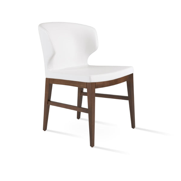 Soho Concept Amed Wood Dining Chair - Premium Leatherette, Solid Beech, 2-year Guarantee, Stylish Comfort & Stability Walnut,White  Soho-concept-dining-chair-00086