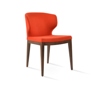 Soho Concept Amed Wood Dining Chair - Premium Camira Blazer Wool, 10-year Guarantee, Durable & Stylish Design Walnut,Orange  Soho-concept-dining-chair-00077
