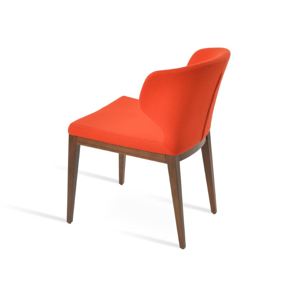 Soho Concept Amed Wood Dining Chair - Premium Camira Blazer Wool, 10-year Guarantee, Durable & Stylish Design Walnut,Orange  Soho-concept-dining-chair-00077