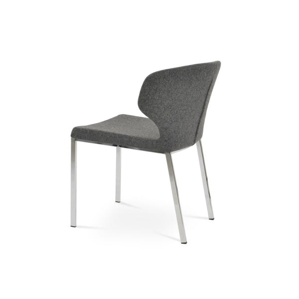 Soho Concept Amed Metal Dining Chair With Chrome Base, Premium Camira Wool Fabric, 10-year Guarantee, Modern Style Chrome,Dark Grey  Soho-concept-dining-chair-00050