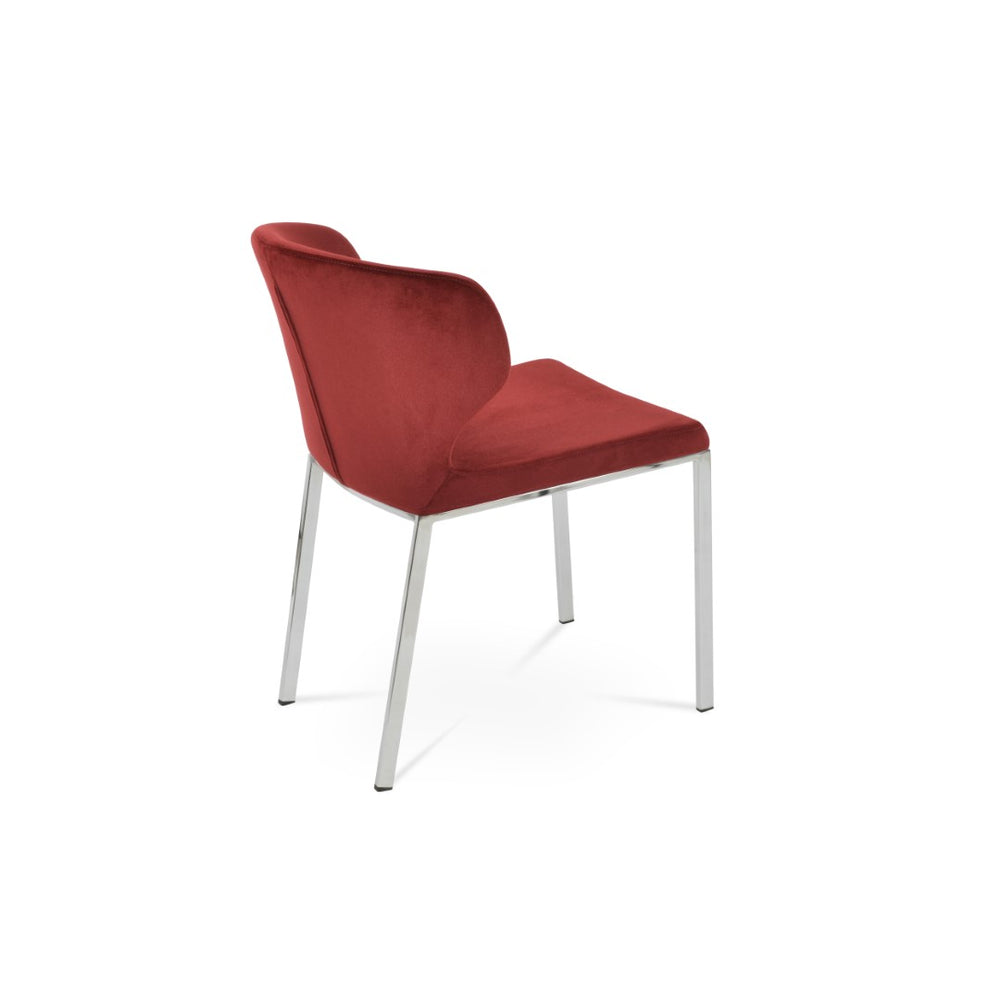 Soho Concept Amed Stylish Metal Dining Chair - Premium Boucle, Velvet, Nubuck Fabrics - 10-year Guarantee, Chrome Chrome  Soho-concept-dining-chair-00049