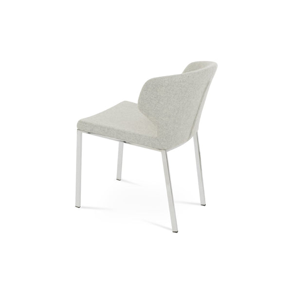 Soho Concept Amed Metal Dining Chair With Chrome Base, Premium Camira Wool Fabric, 10-year Guarantee, Modern Style Chrome,Silver  Soho-concept-dining-chair-00048