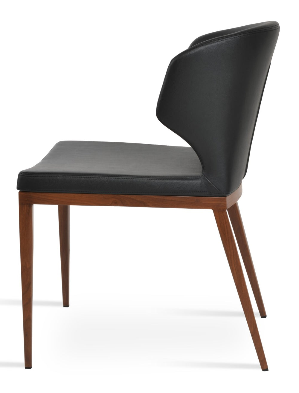 Soho Concept Amed Mw Dining Chair - Stylish Leatherette, Durable Metal Base, 2-year Guarantee, Soft Black Finish Walnut,Black  Soho-concept-dining-chair-00060