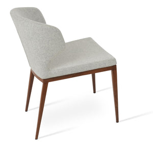 Soho Concept Amed Mw Dining Chair In Dark Grey Camira Blazer Wool - 10-year Guarantee, Stylish Walnut Base Walnut,Silver  Soho-concept-dining-chair-00056