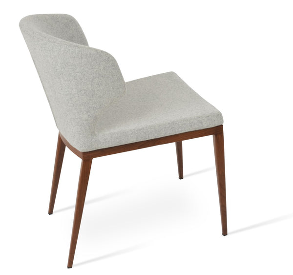 Soho Concept Amed Mw Dining Chair In Dark Grey Camira Blazer Wool - 10-year Guarantee, Stylish Walnut Base Walnut,Silver  Soho-concept-dining-chair-00056