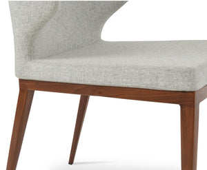 Soho Concept Amed Mw Dining Chair In Dark Grey Camira Blazer Wool - 10-year Guarantee, Stylish Walnut Base Walnut,Silver  Soho-concept-dining-chair-00056