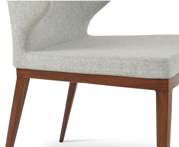 Soho Concept Amed Mw Dining Chair In Dark Grey Camira Blazer Wool - 10-year Guarantee, Stylish Walnut Base Walnut,Silver  Soho-concept-dining-chair-00056