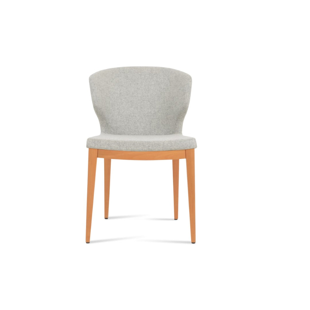 Soho Concept Amed Fino Wood Dining Chair - Premium Camira Blazer Wool Upholstery & 10-year Guarantee, Natural Finish Natural,Silver  Soho-concept-dining-chair-00081