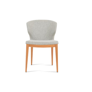 Soho Concept Amed Fino Wood Dining Chair - Premium Camira Blazer Wool Upholstery & 10-year Guarantee, Natural Finish Natural,Silver  Soho-concept-dining-chair-00081