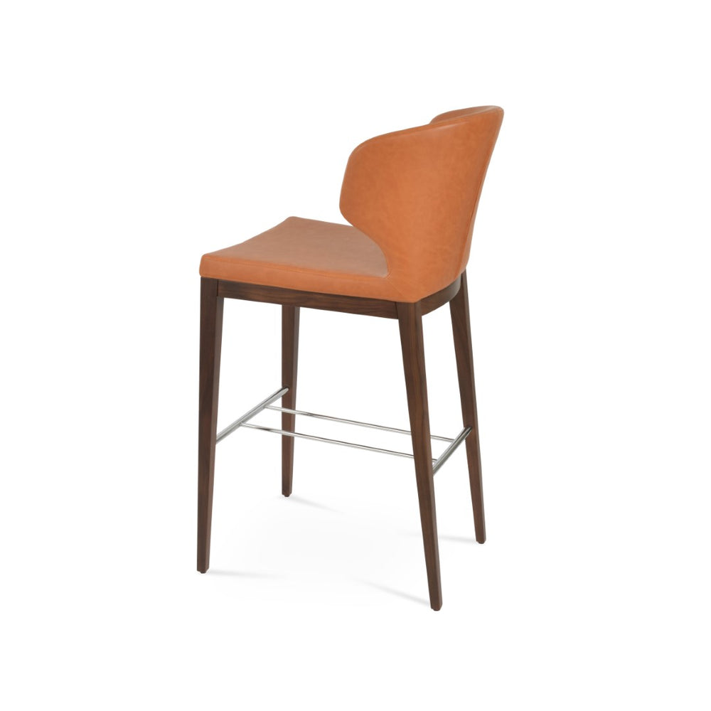 Soho Concept Amed Barstools & Counterstools - Durable Leatherette, Solid Wood, Brass Footrests, 2-year Guarantee Ash,Natural,Chrome,Blue  Soho-concept-dining-chair-10213